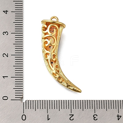 Rack Plating Brass Micro Pave Cubic Zirconia Pendants ZIRC-F142-18G-1