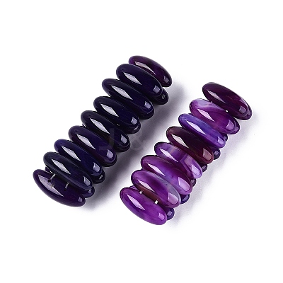 Oval Natural Agate Beaded Stretch Bracelets for Women Men G-Q601-23E-1