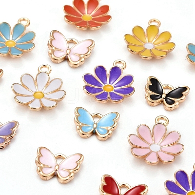 120Pcs 12 Styles Alloy Enamel Pendants ENAM-LS0001-23LG-1