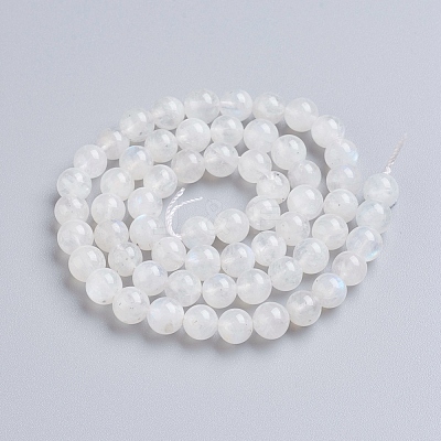 Natural Rainbow Moonstone Beads Strands G-G212-6mm-37-1