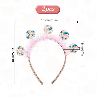 Cloth with Lollipop Hair Bands for Women Girl OHAR-WH0029-13B-1