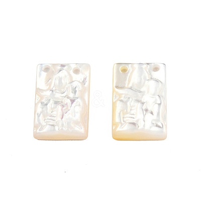 Natural White Shell Charms SSHEL-N003-140-1