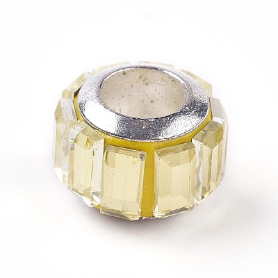 Glass European Beads GPDL-WH0001-01F-1