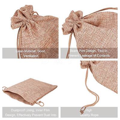 Burlap Packing Pouches Drawstring Bags ABAG-BC0001-04-1