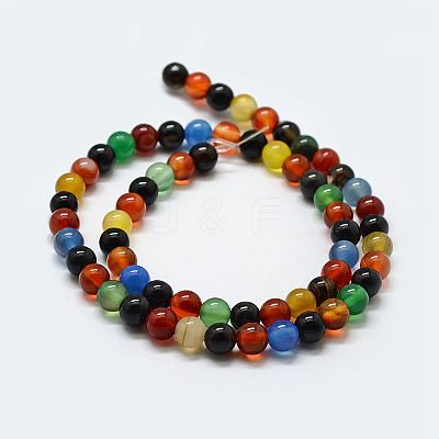 Natural Agate Beads Strands G-F417-05-10mm-1