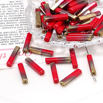 Electroplate Glass Beads GLAA-D024-02A-1