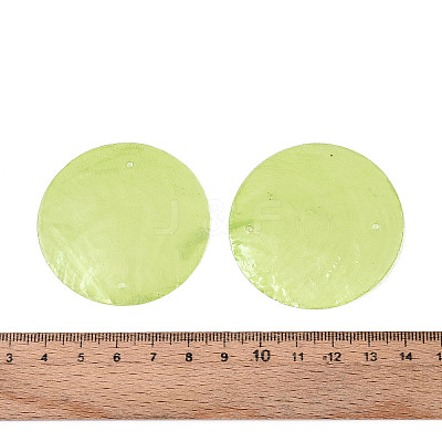 Spray Painted Natural Capiz Shell Connector Charms SSHEL-N039-03-01C-1