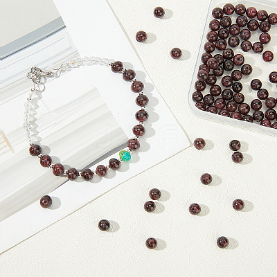Natural Garnet Beads Strands G-OC0001-25-6mm-1