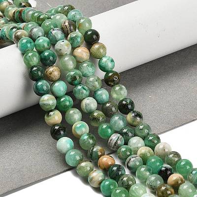 Natural Green Line Jasper  Beads Strands G-B128-A03-02-1