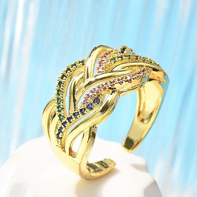 304 Stainless Steel Criss Cross Rings RJEW-B109-08G-02-1