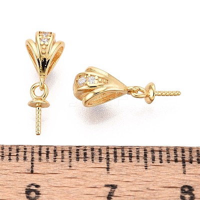 925 Sterling Silver Micro Pave Cubic Zirconia Snap on Bails STER-N016-88G-1