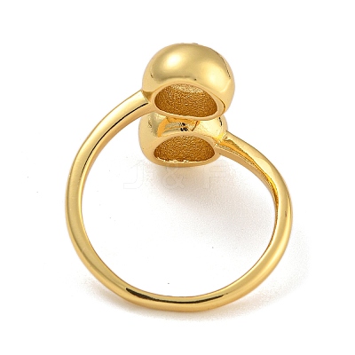 Brass Micro Pave Cubic Zirconia Cuff Rings RJEW-P127-07G-1