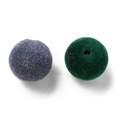 Flocky Acrylic Beads OACR-E020-02-1