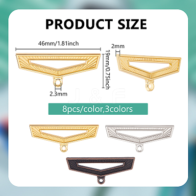 24Pcs 3 Colors Alloy Pendants FIND-FG0002-75A-1