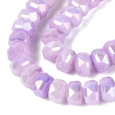 Electroplate Crackle Imitation Jade Glass Beads Strands EGLA-Q135-01A-C09-1
