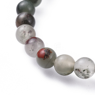 Natural Bloodstone Stretch Bracelets BJEW-JB04557-02-1