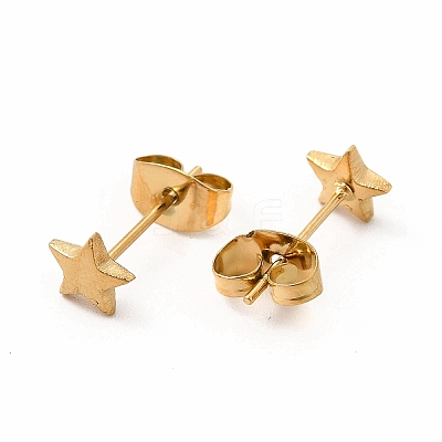 304 Stainless Steel Star Stud Earrings for Women EJEW-C004-02G-1