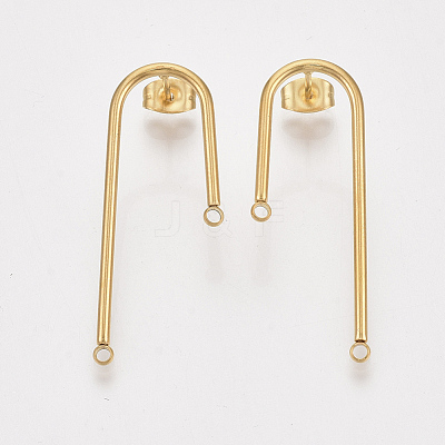 Left and Right 304 Stainless Steel Stud Earring Findings X-STAS-S079-143B-1
