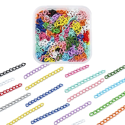 100Pcs Spray Painted Iron Curb Chain Extender CH-YW0002-02-1