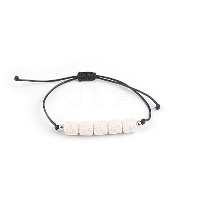 Bohemian Adjustable Handmade Dyed Natuarl Lava Rock Braided Bead Bracelets for Women RX0209-7-1