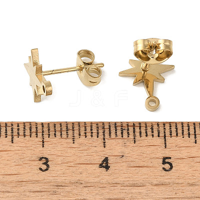 Ion Plating(IP) 304 Stainless Steel Stud Earring Findings X-STAS-I206-57G-1