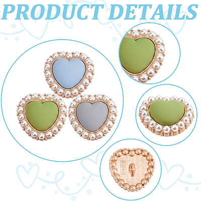 15Pcs 3 Colors Alloy Shank Buttons BUTT-GF0003-43-1