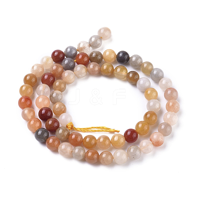 Natural Golden Silk Jade Beads Strands G-L538-034-6mm-1