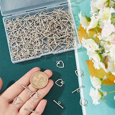 120Pcs Tibetan Style Alloy Toggle Clasps FIND-SP0001-58-1