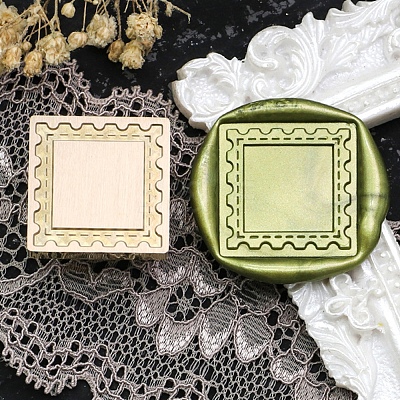 Square Flower Frame Brass Stamp Heads AJEW-M037-06G-01-1