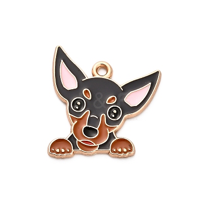 Animal Puppy Alloy Enamel Pendants FIND-V001-03G-07-1