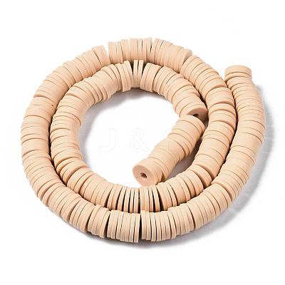 Flat Round Handmade Polymer Clay Beads CLAY-R067-10mm-53-1