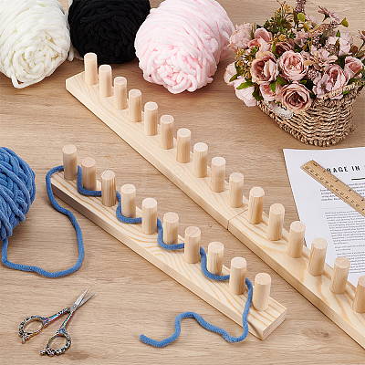 Adjustable Wooden Knitting Loom Frame TOOL-WH0166-044-1