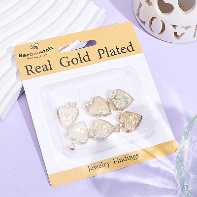 6Pcs Brass Locket Pendants KK-BBC0015-51-1