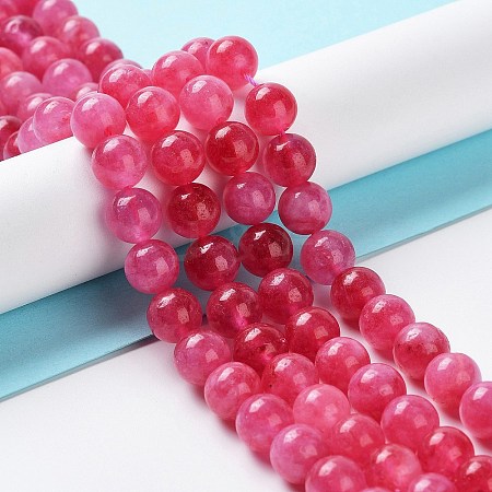 Dyed Natural Malaysia Jade Beads Strands X-G-G021-02B-08-1