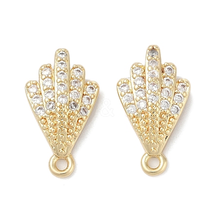 Brass Micro Pave Cubic Zirconia Stud Earring Findings KK-Z094-13G-1