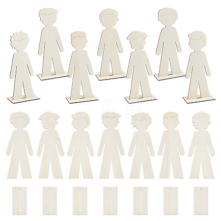Wooden Boy Display Decorations AJEW-WH0270-939-1