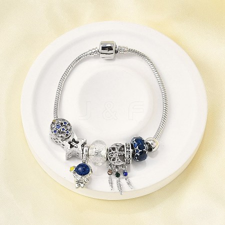 Alloy Enamel European Beads Charm Bracelets BJEW-F495-19P-1