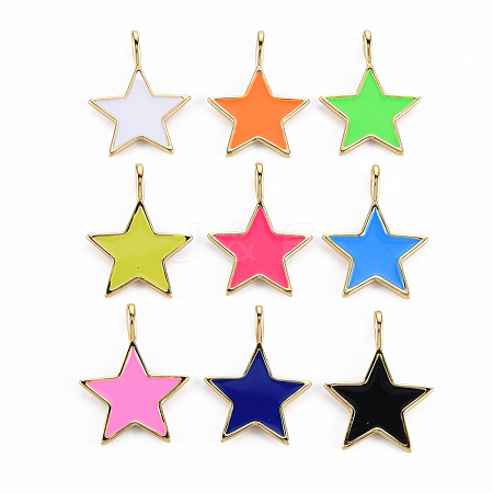 Brass Enamel Pendants KK-Q283-032-NR-1