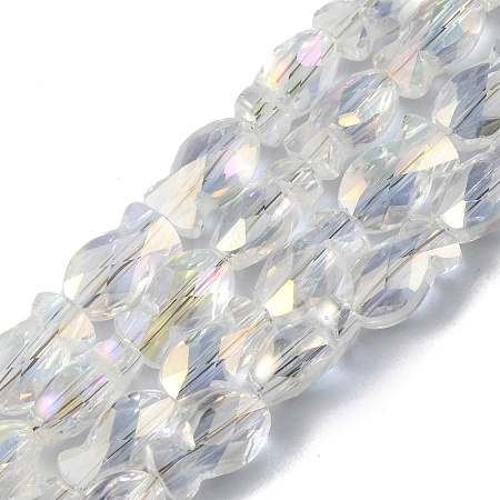 Transparent Electroplate Glass Beads Strands EGLA-F157-AB01-1