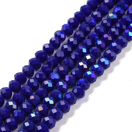 Electroplate Opaque Solid Color Glass Beads Strands LS-EGLA-A034-P10mm-L12-1