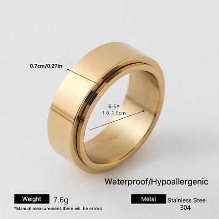 304 Stainless Steel Rotating Finger Rings GE6101-5-1