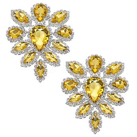 2Pcs Glass Rhinestone Cabochons RGLA-FG0001-28S-05-1