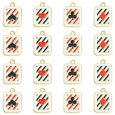 16Pcs 4 Styles Alloy Enamel Pendants ENAM-FS0001-69-1