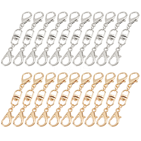  32Pcs 2 Styles Zinc Alloy Lobster Claw Clasps FIND-NB0003-04-1