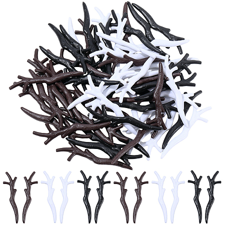 30 Pairs 3 Colors Plastic Snowman Hand Branch Antler AJEW-GF0012-64A-1