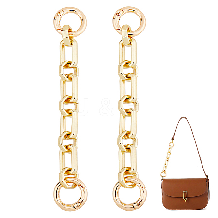 2Pcs Alloy Rectangle & Octagon Link Chain Bag Extension Chains HJEW-HS00047-1