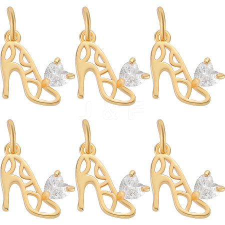 10Pcs Brass Micro Pave Cubic Zirconia Stilettos Charms ZIRC-BBC0002-79-1