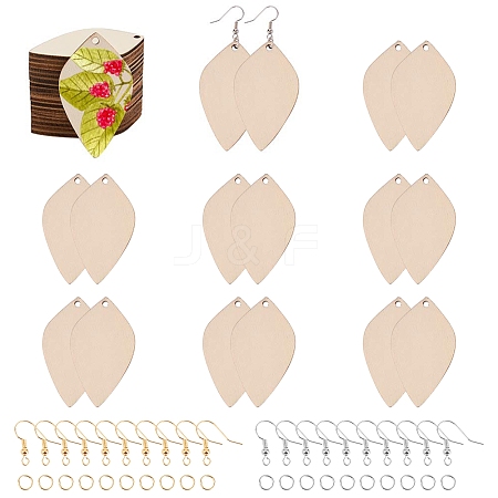 SUNNYCLUE 100Pcs Unfinished Blank Poplar Wood Big Pendants DIY-SC0016-73-1