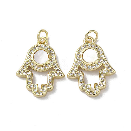 Brass Micro Pave Cubic Zirconia Pendants KK-G485-22A-G-1