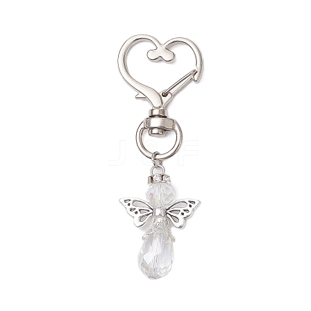 Angel Glass Pendant Decorations HJEW-JM02569-01-1